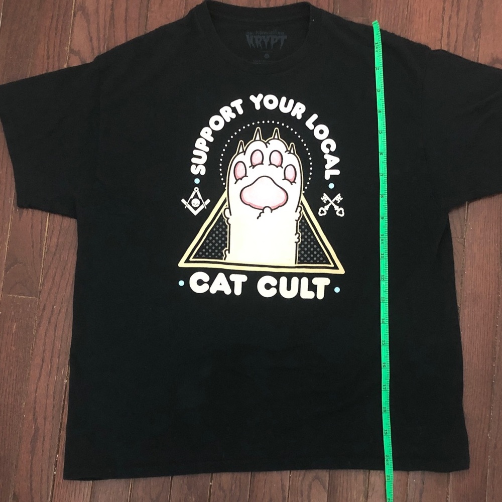 Support Your Local Cat Cult Tee - Black - Picture 4 of 5